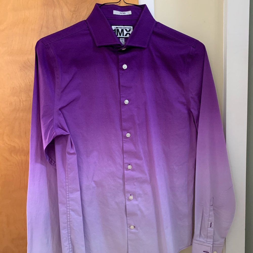 Express limited edition ombré fitted dress shirt